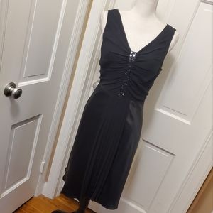 Adrianna Papell Black Sleeveless Cocktail Party Dress Size 14P